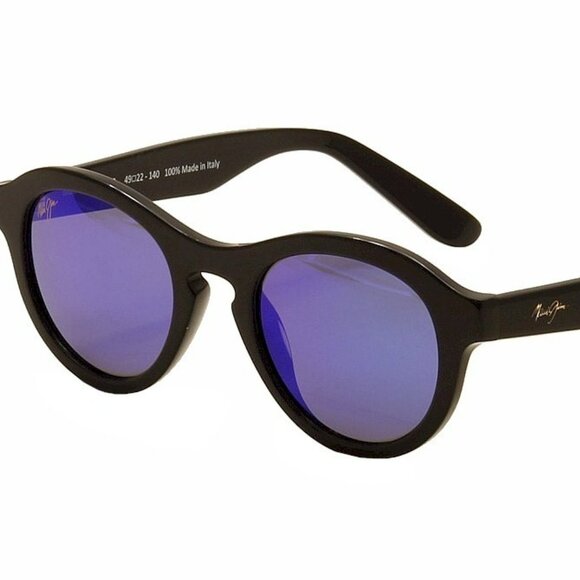 MJ708-02 Gloss Black / Blue Hawaii - Bi Gradient Maui Jim Leia flawless - Picture 1 of 13